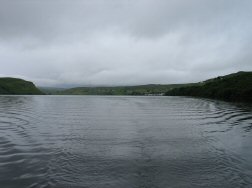 Leaving Carbost - the Talisker distillery being on the right edge of town.